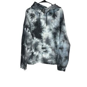 NikeCourt Men's Fleece Tie-Dye Tennis Hoodie white and‎ black Sz large